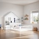 preview thumbnail 11 of 16, Full Size Kids Bed House Bed with Shelves and Sockets and USB Port, Gray
