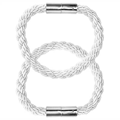 2pcs Magnetic Curtain Tieback 21.7"Holdback Decor Curtain Holder,White - White - 0.75" x 21.7"