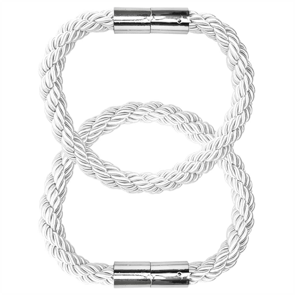 2pcs Magnetic Curtain Tieback 21.7"Holdback Decor Curtain Holder,White - White - 0.75" x 21.7"