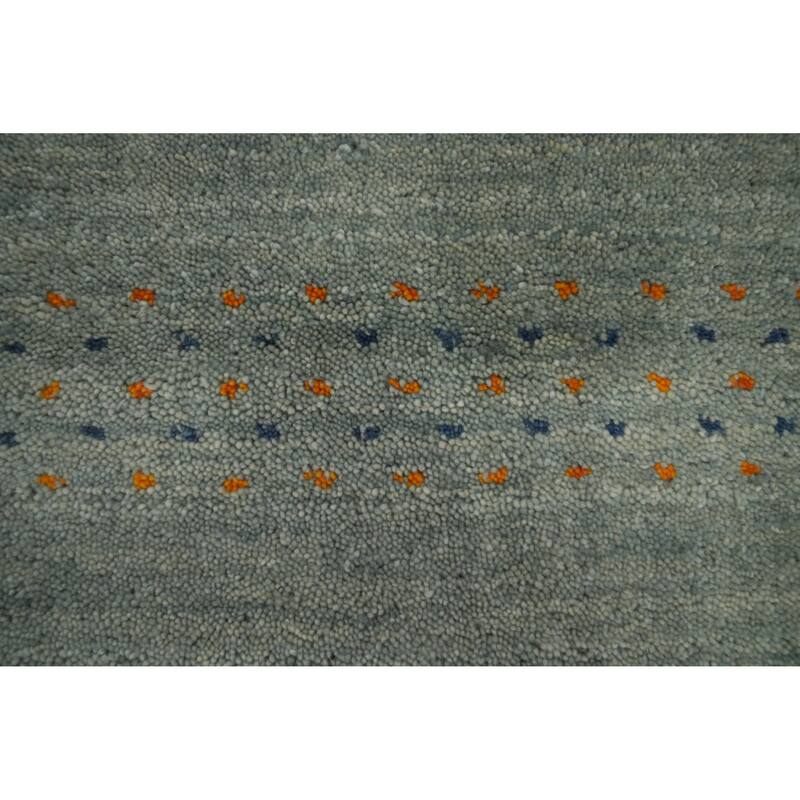 Hand Knotted Oriental 100% Wool Carpet Tribal Animal Pictorial Green Gabbeh Area Rug - 9' 9'' X 6' 7''