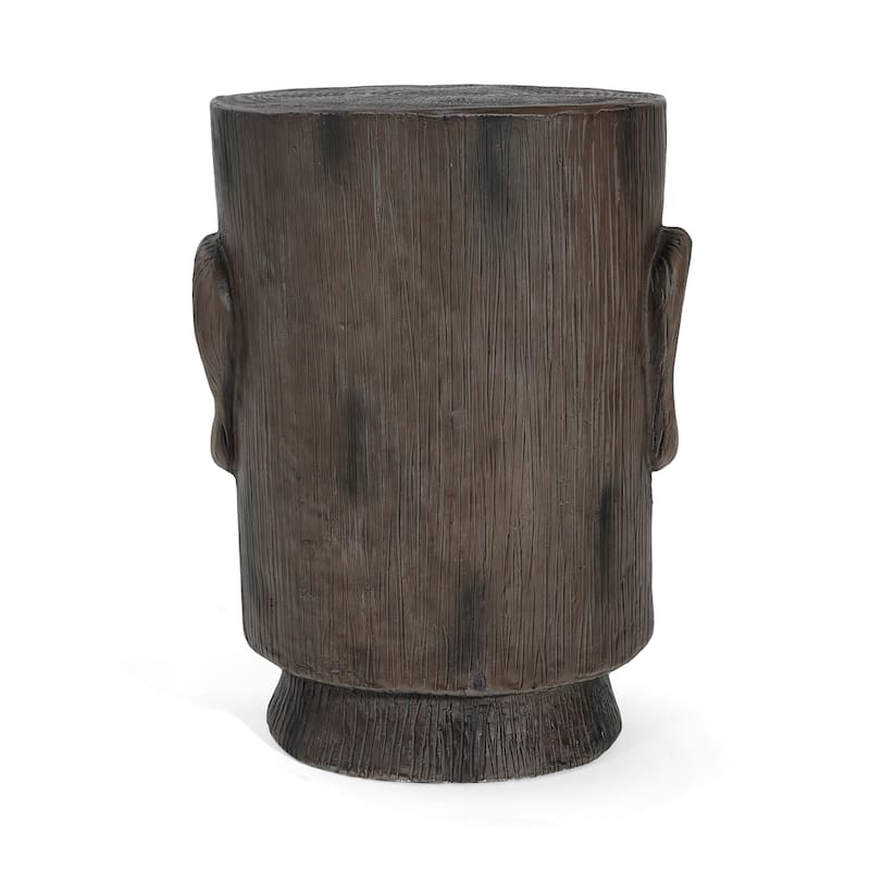 Christopher Knight Home - Evadne Outdoor Ancient Moai Head MGO Side Table with Hand-Finished Texture