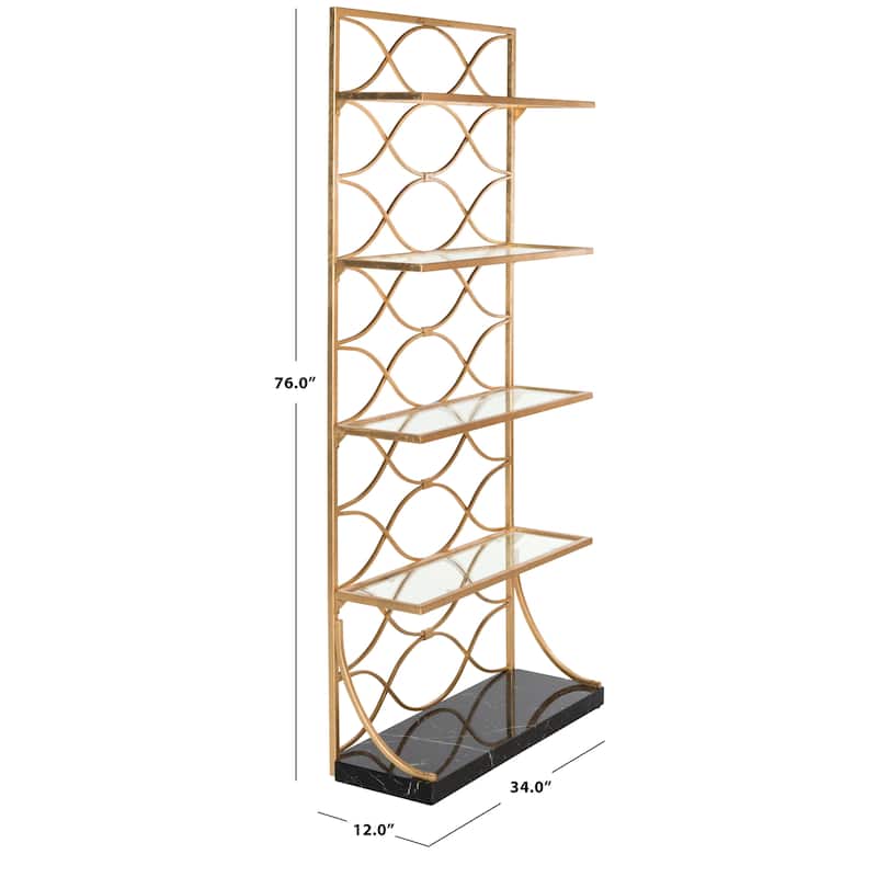 SAFAVIEH Pauletta 4-Tier Etagere Bookshelf - 34Wx12Dx76H