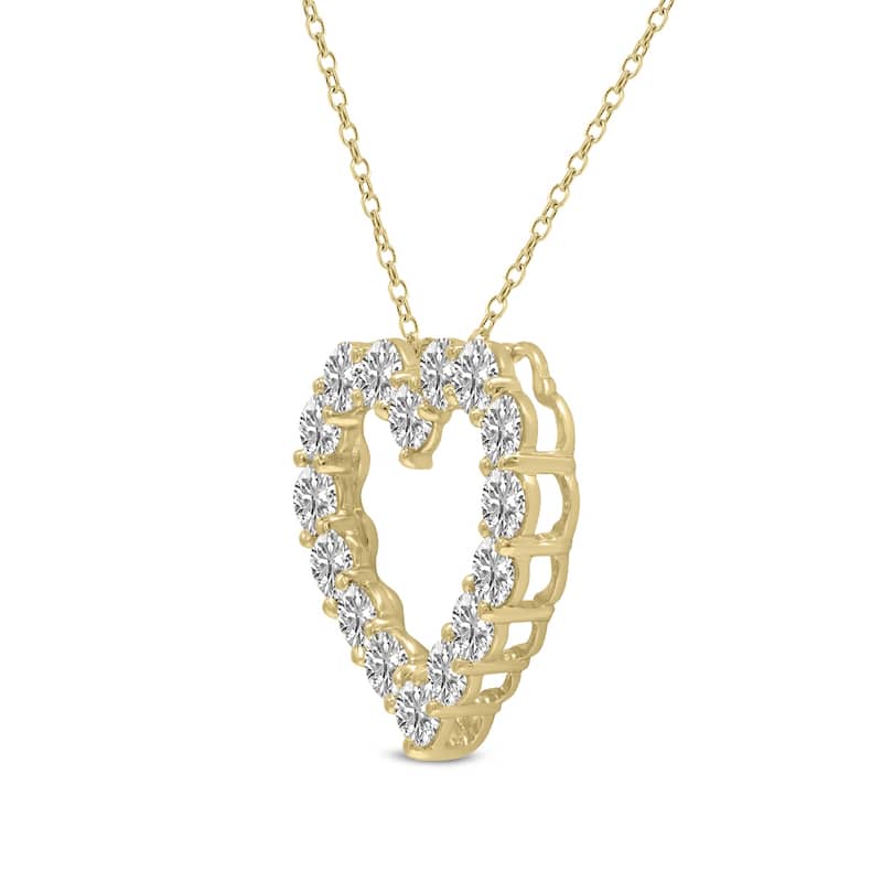 Marquee 1 Carat TW Lab Grown Diamond Heart Shape Pendant in 14K Yellow Gold