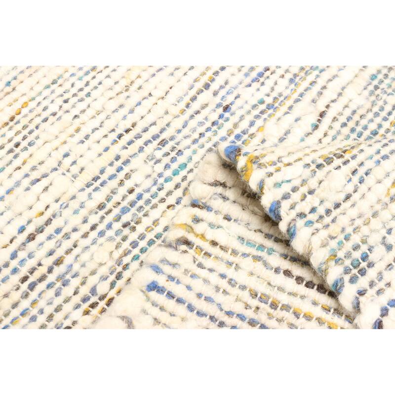 ECARPETGALLERY Braid weave Sienna Cream Wool Rug - 5'0 x 8'0