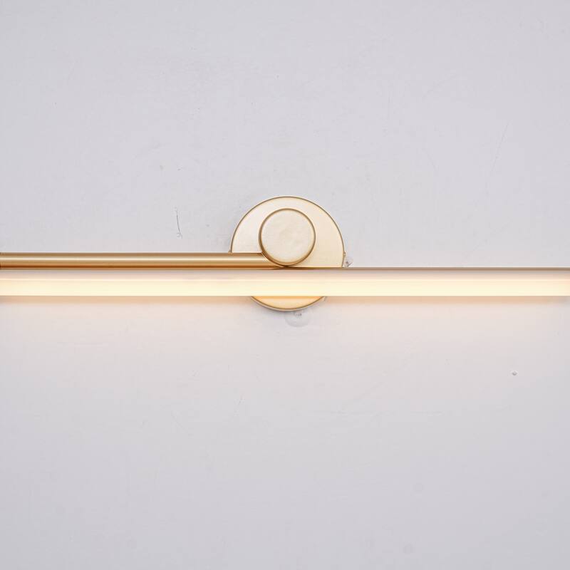 1-Light 23.8" W Modern Black/Gold Linear Metal Dimmbale Integrated LED Bathroom Vanity Mirror Light/Picture Light