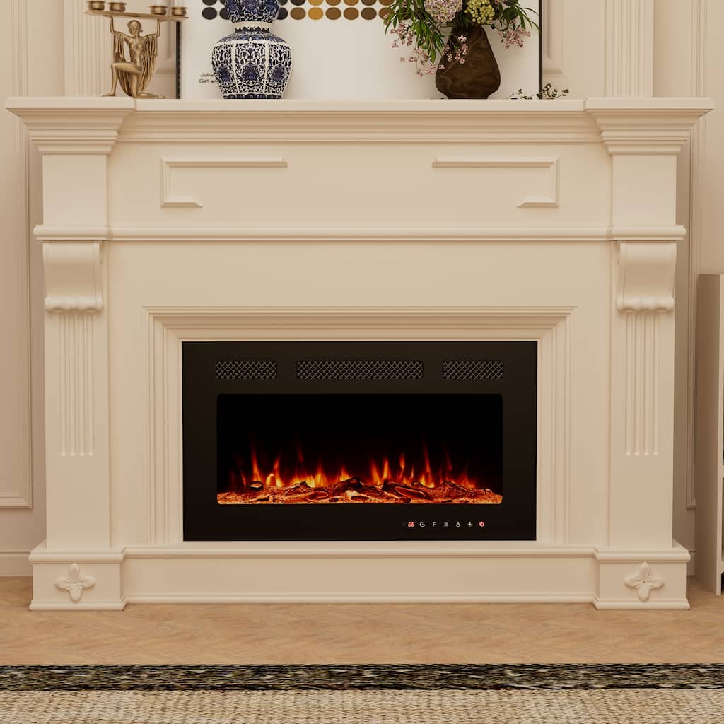 Clihome 30'' Built-in and Wall-Mounted Electric Fireplace - 30 in.