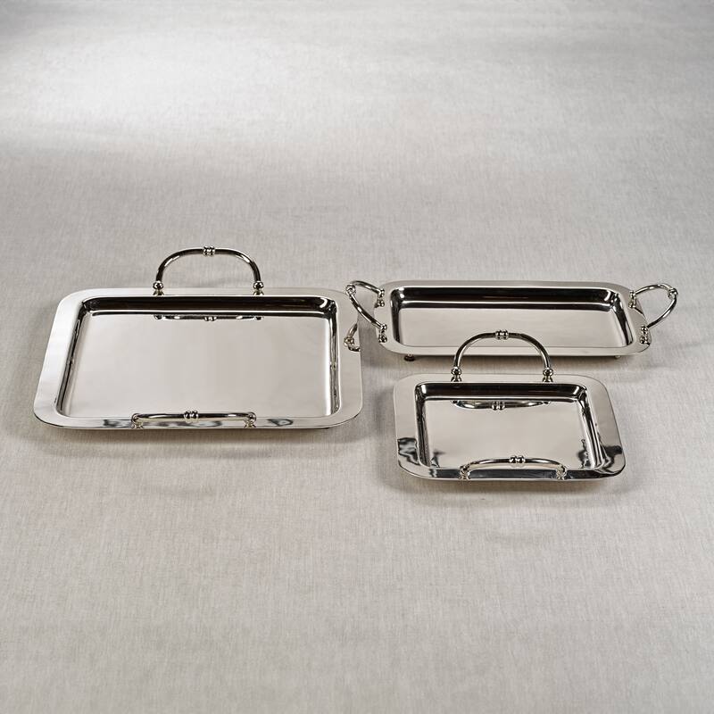Manetta Polished Steel and Brass Tray