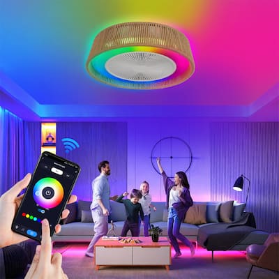 21inches Modern Rustic Quiet 6-Speed Reversible Ceiling Fan Light