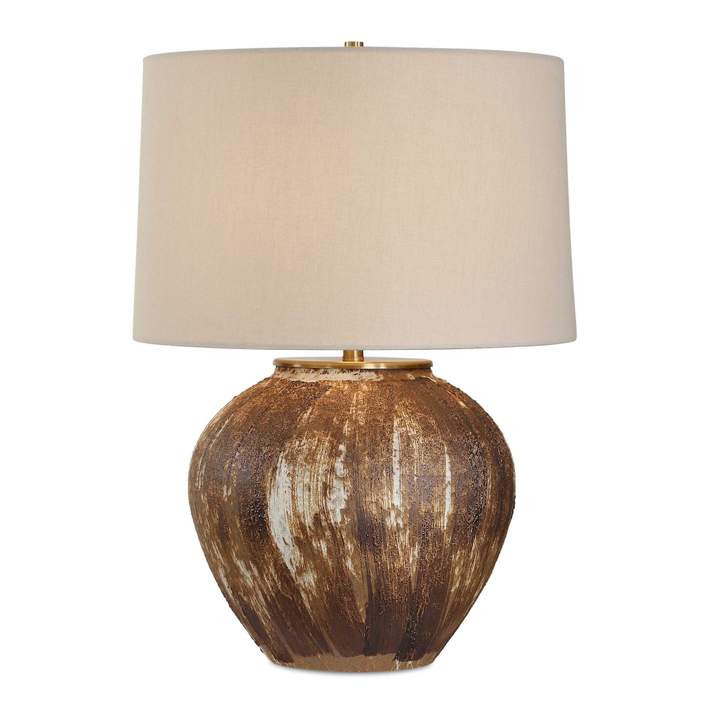 Uttermost McKinley Textured Brown Table Lamp - 16.00" W x 22.50" H x 16.00" D