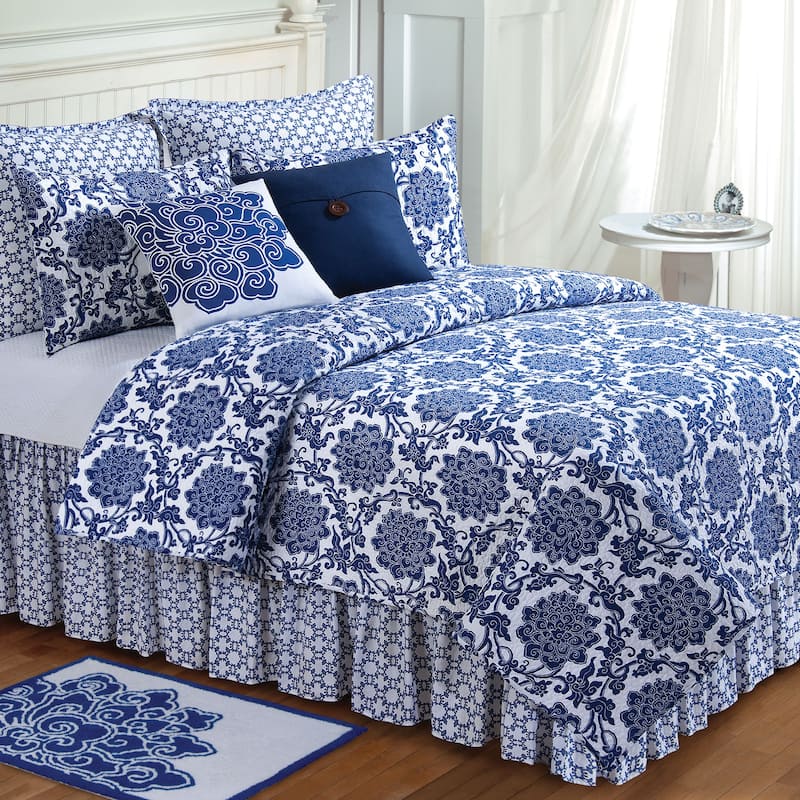 Davenport Twin Quilt 100% Cotton Lightweight Machine Washable Reversible Bedspread Coverlet