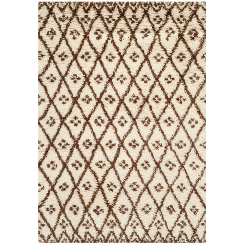 SAFAVIEH Handmade Casablanca Shag Chhanda Tribal Wool Rug