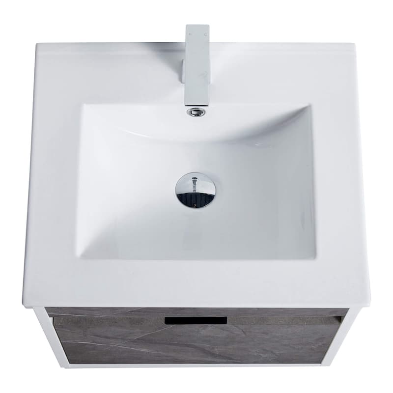 Fine Fixtures - Wall Mount Bathroom Vanity And Sink, Knob Free Design - Alpine Collection -
