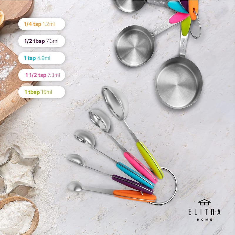 Elitra Home Measuring Cups and Spoons 13 Piece Set - 1" x 7.9" x 6.75"