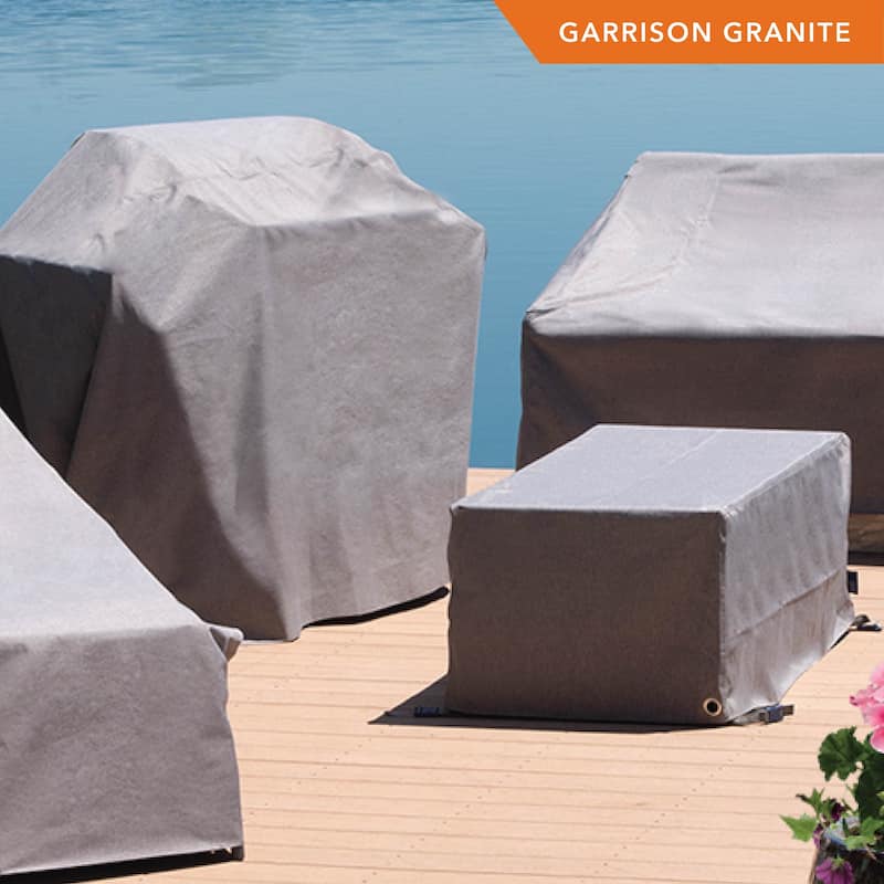 Modern Leisure® Garrison Square Fire Pit Table Cover, Waterproof, 32" Square x 22"H, Granite