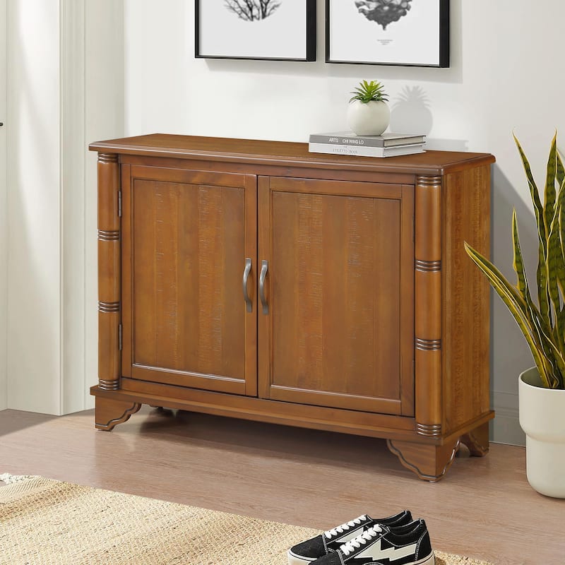 40" Retro Console Table with Adjustable Storage Shelf