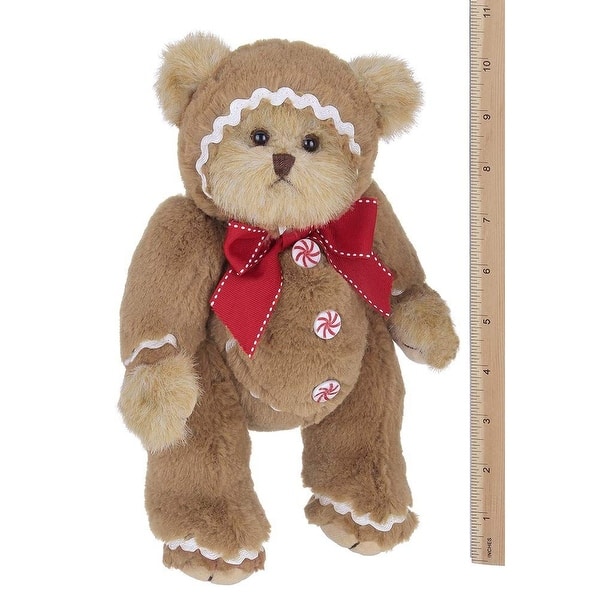 Bearington Gingerbeary 10" Holiday Teddy Bear in Gingerbread Man Suit - Perfect for Christmas