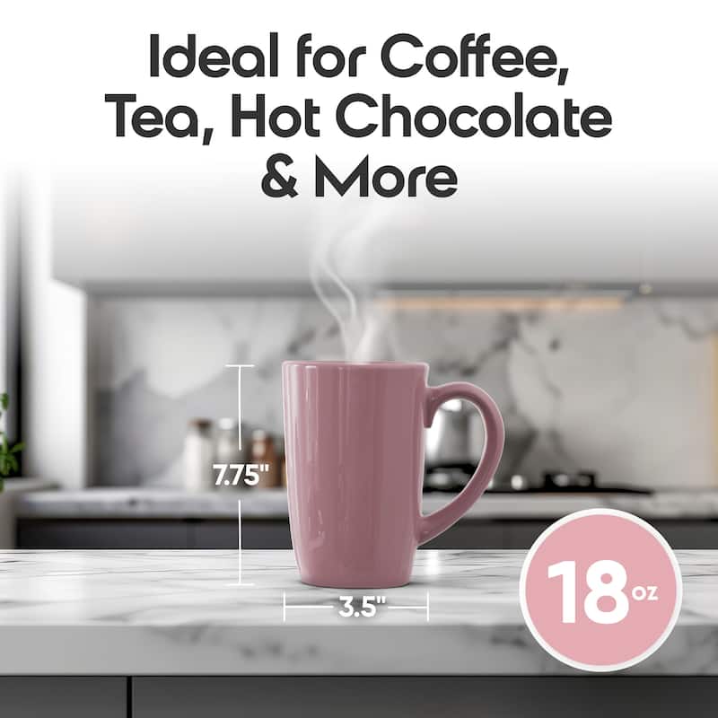 Omniware Set of 4 Teaz Cafe 18 oz Mugs with Matte Finish