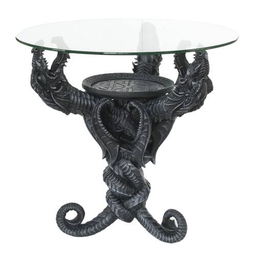 Tree Headed Dragon Glass Topped Accent Table Overstock 12852485 The flying dragon coffee table is furniture that blends two completely opposite cultures and traditions, namely english and. tree headed dragon glass topped accent table