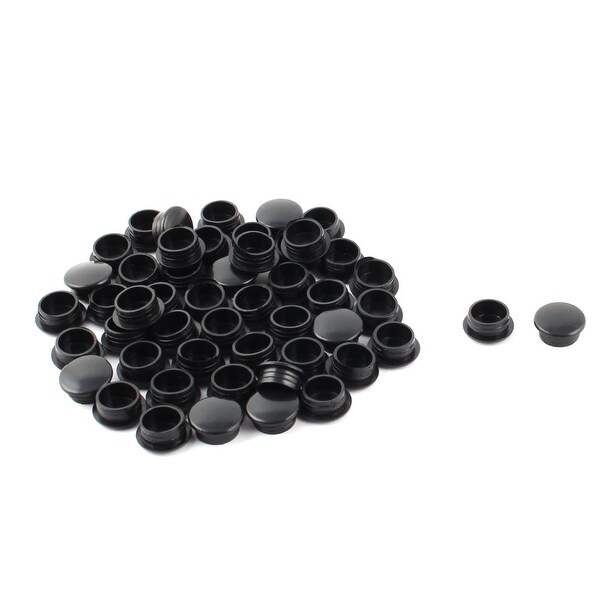 Unique Bargains 50 Pcs Antislip Plastic Round 12mm Chair Foot Cover Table Furniture Leg Protector Black