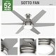 preview thumbnail 11 of 15, Hunter 52" Sotto Ceiling Fan with Integrated LED Light and Handheld Remote