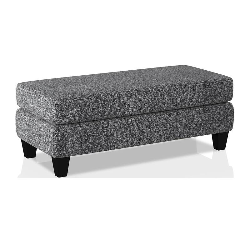 Contemporary Style Ottoman Gray Color Chenille 1pc Ottomans Living Room Furniture Plush Seat - Gray