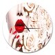 preview thumbnail 2 of 8, Designart 'Fashion Sexy Woman with Flowers' Oversized Fashion Wall CLock