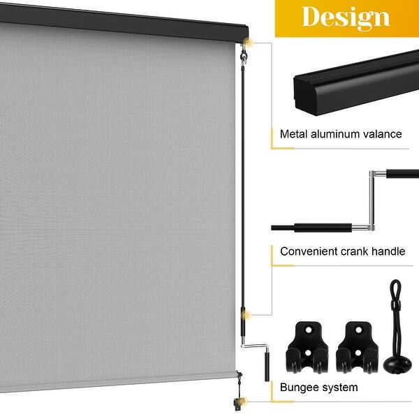 Uxcell 8-Pack Roller Shades End Cap Covers – With Stainless Steel Pull Ring, Universal Fit For Outdoor/Indoor Roller Blinds – Black