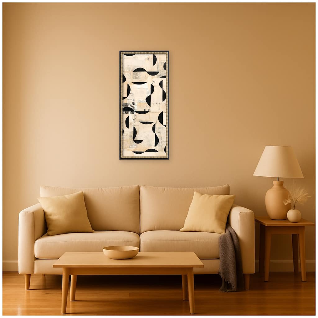 Kate and Laurel Half Moon Bay Panel 2 by Felicia Dadak Framed Mounted Canvas Wall Art Print