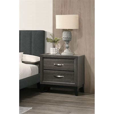 Two-Tone Wooden Nightstand with 2 Drawers
