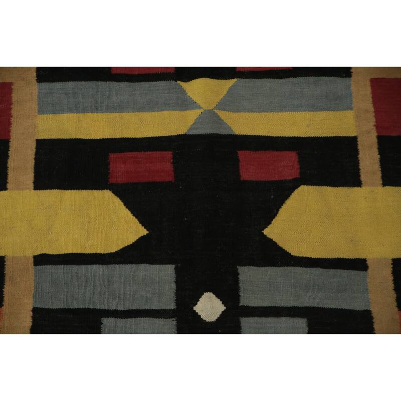 Hand Woven Oriental 100% Wool Carpet Southwestern Tribal Multi-Colored Kilim Area Rug - 12' 0'' X 8' 7''