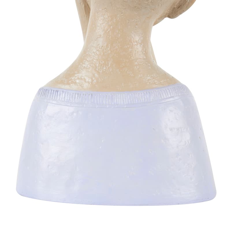 Beige Resin Bust Woman Planter with Succulent Crown and Top