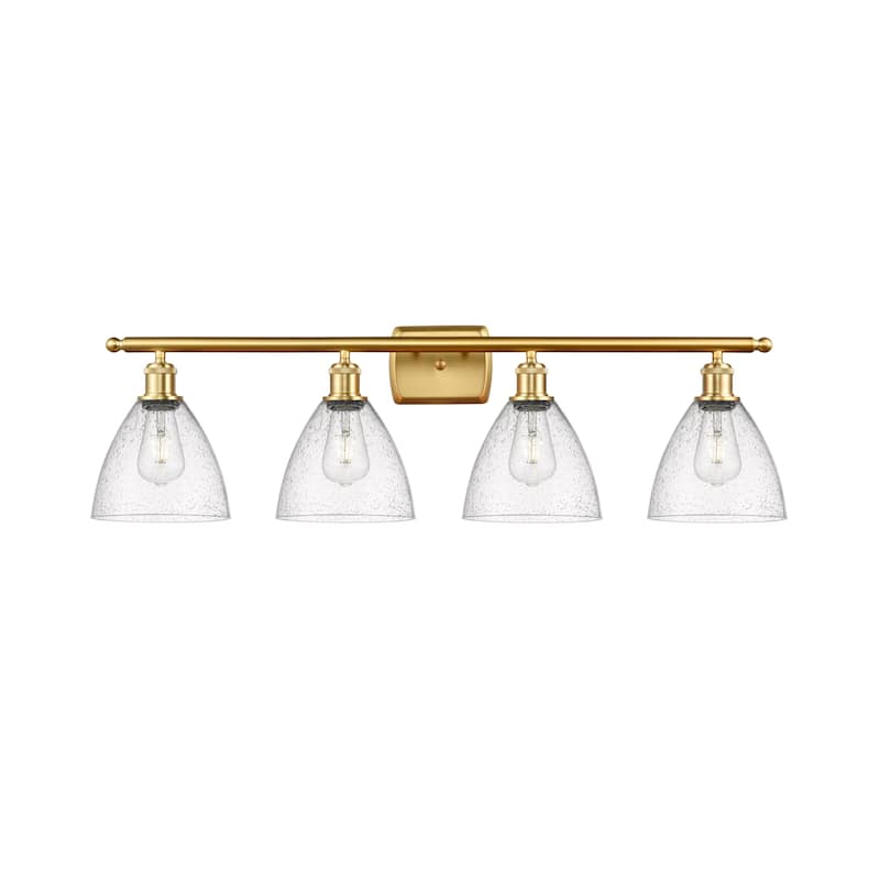 Innovations Lighting 516-4W-12-38 Bristol Vanity Bristol Glass 4 Light - Satin Gold / Seedy