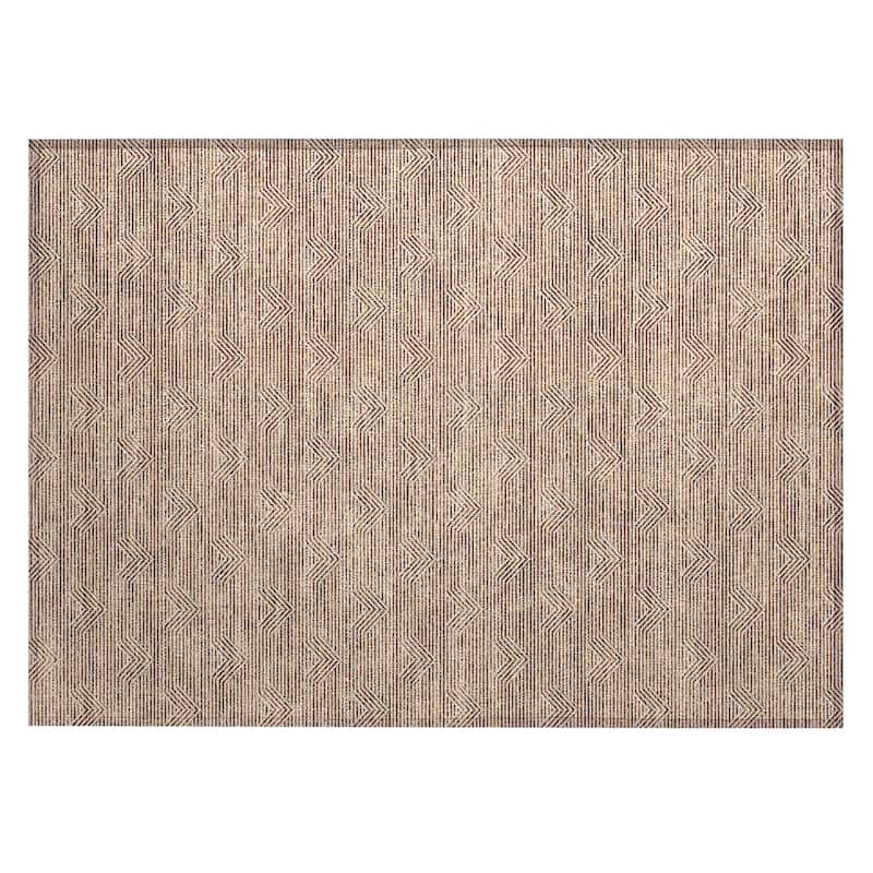 Machine Washable Indoor/ Outdoor Chantille Contemporary Stripe Rug
