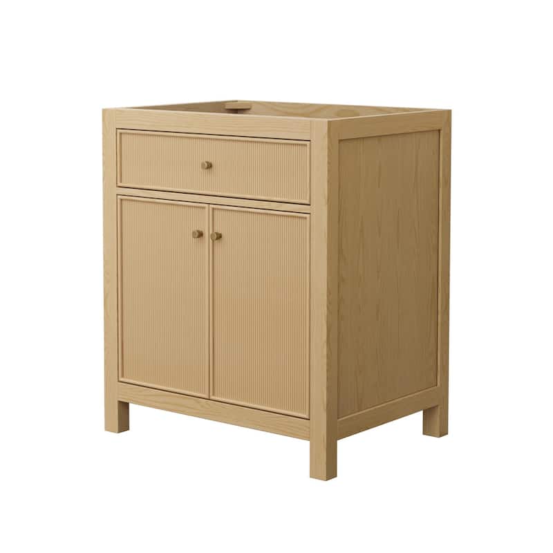 Wyndham Collection WCF9292-30S-CXSXXMXX Pendry 30" Single Free - Tanned Oak / Brushed Gold Hardware