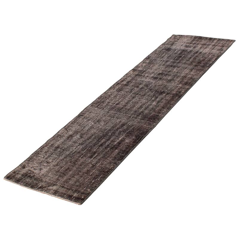 ECARPETGALLERY Hand-knotted Color Transition Black Wool Rug - 2'5 x 9'1
