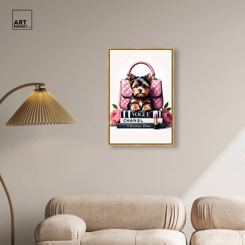 Fashionable Yorkie Canvas by Art Remedy