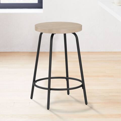 Clareta Backless Wood and Metal Counter Stool by Greyson Living