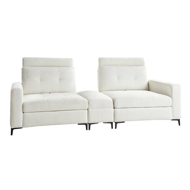 Friedrich Modern Storage Button-tufted Sectional Sofa with Adjustable Seating Depth and Metal Legs by HULALA HOME