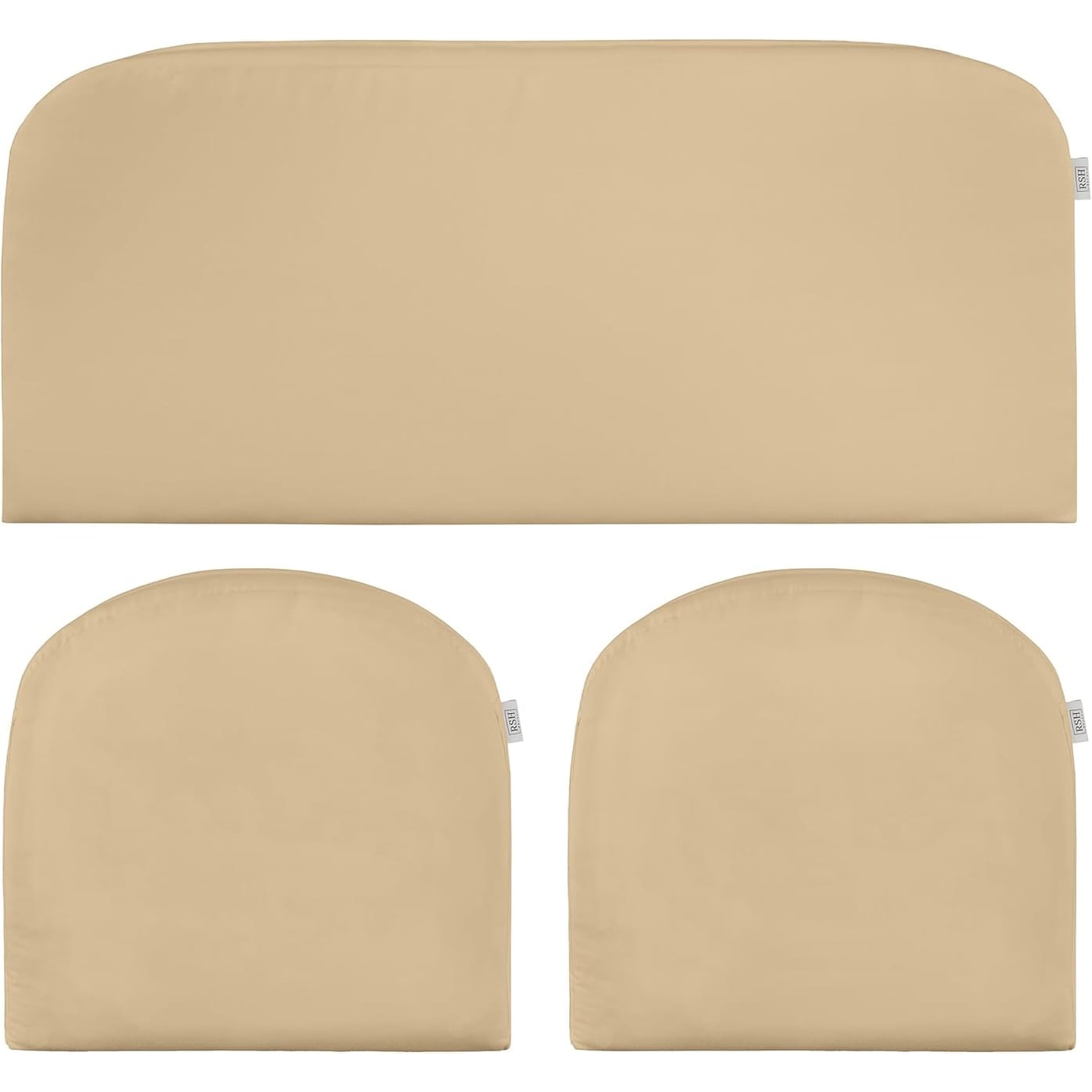 3-Piece Foam Wicker Cushion Set for Outdoor Patio Furniture, Water-Resistant, Tan