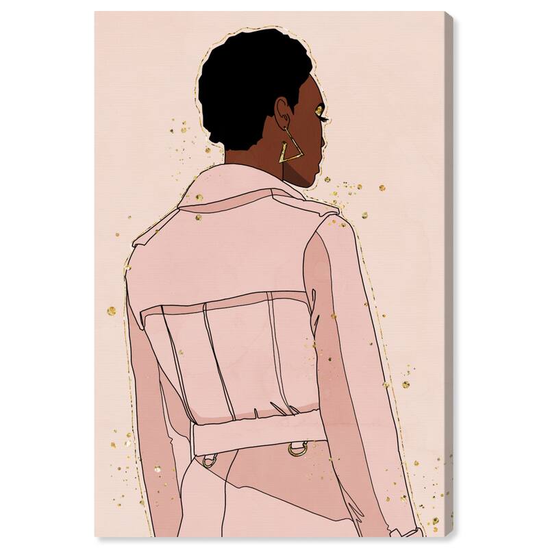 Wynwood Studio Canvas Fashion and Glam Blush Fashion Coat Pink and Light Pink Modern & Contemporary Wall Art Canvas Print
