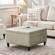 preview thumbnail 26 of 52, Leather Square Storage Ottoman for Living Room, Brown/ Black 30"W x 30"D x 18.1"H Khaki