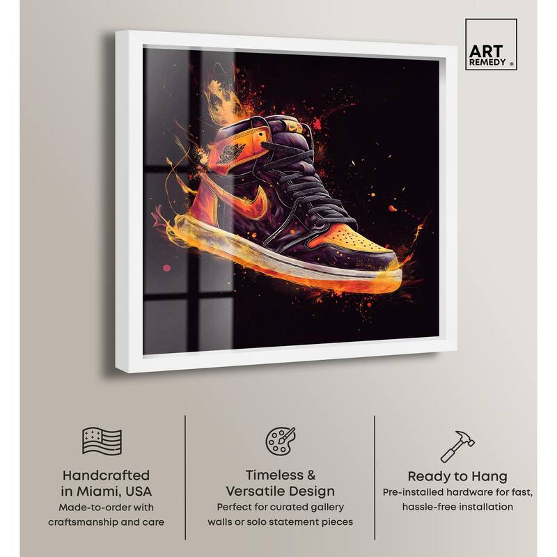 Jumpman on Fire II Shadowbox by Art Remedy