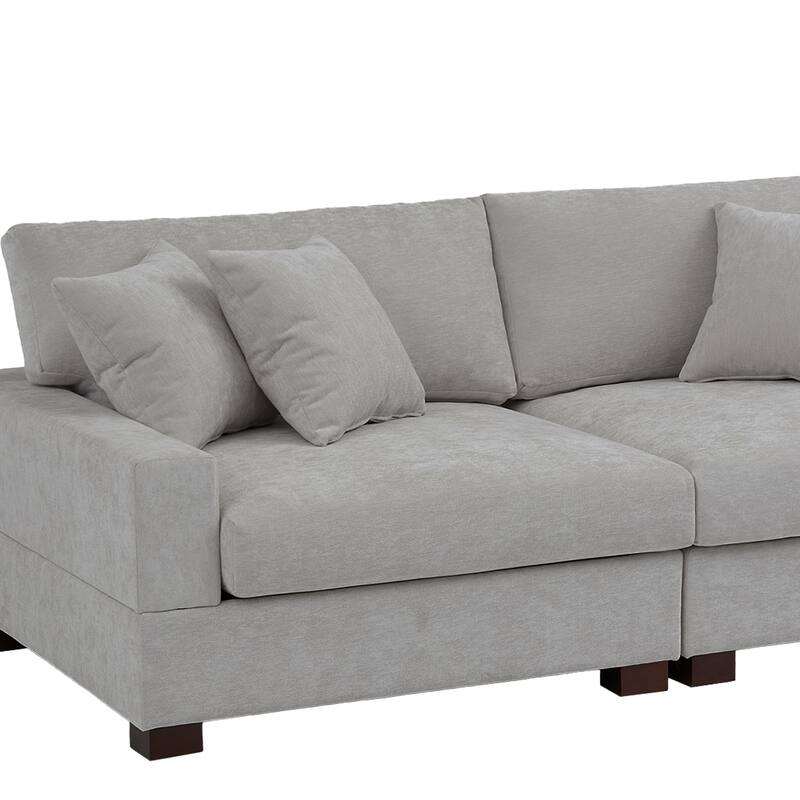 Modern Upholstered Chenille Modular Sectional Sofa with Pillow