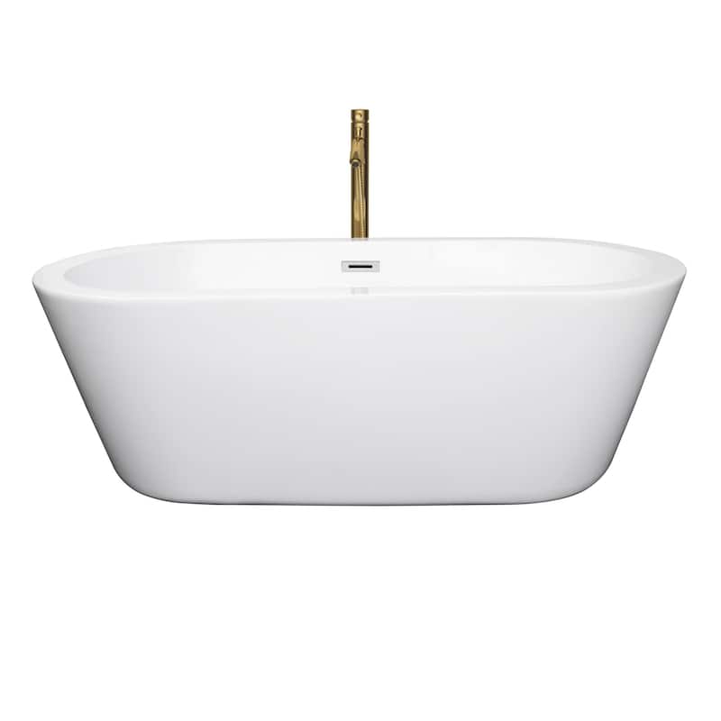 Wyndham Collection Mermaid 67" Free Standing Acrylic Soaking Tub with