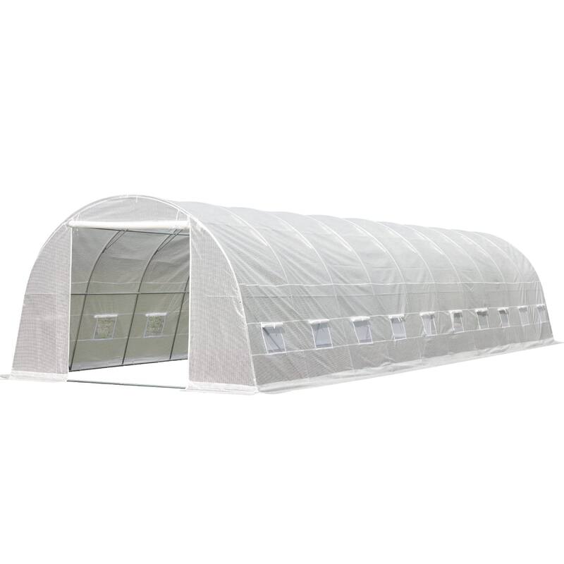 EROMMY Large Walk-in Greenhouse, Portable Greenhouse with 2 Roll-up Zippered Doors&20 Screen Windows, Tunnel Garden Plant