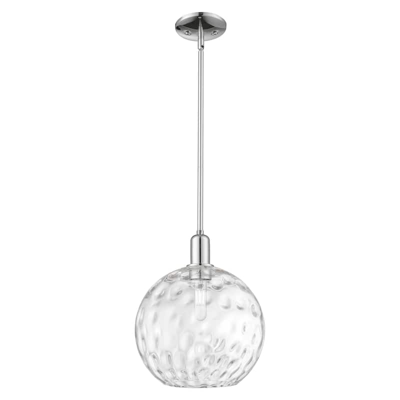 Innovations Lighting Endless Possibilities Arcadia - Athens Water Glass - 1 Light 12" Stem Hung Mini Pendant - Clear Water Glass/Polished Chrome
