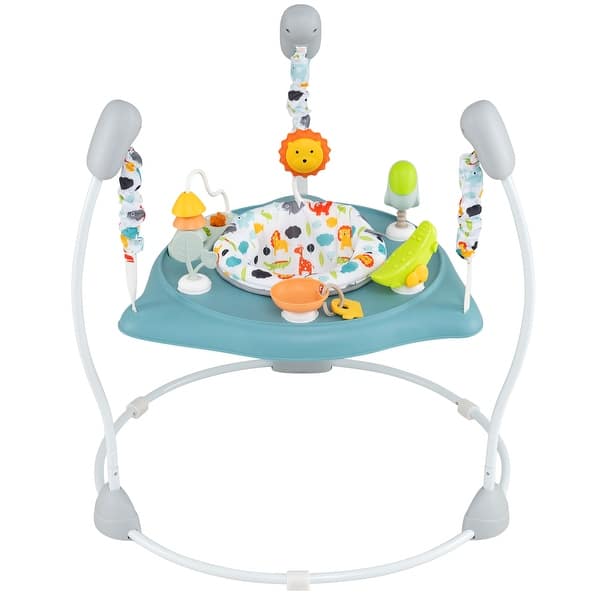 slide 2 of 20, Gymax Jump & Play Activity Center w/Removable & Rotatable Seat Blue