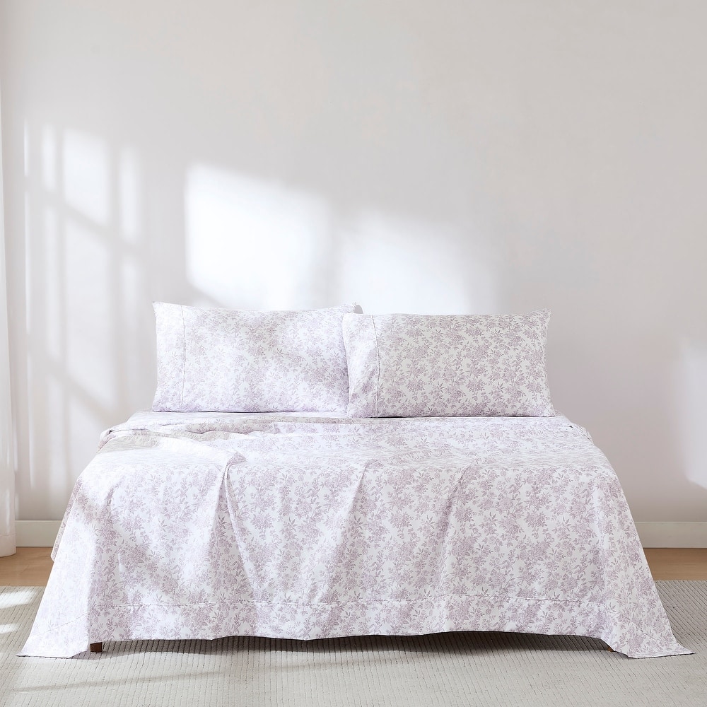Lush Decor Peony Toile Mauve Sheet Set