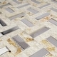 preview thumbnail 4 of 4, TileGen. Maze 0.4" x 1.2" Metal Splitface Tile in Beige/Silver Wall Tile (10 sheets/10sqft.)