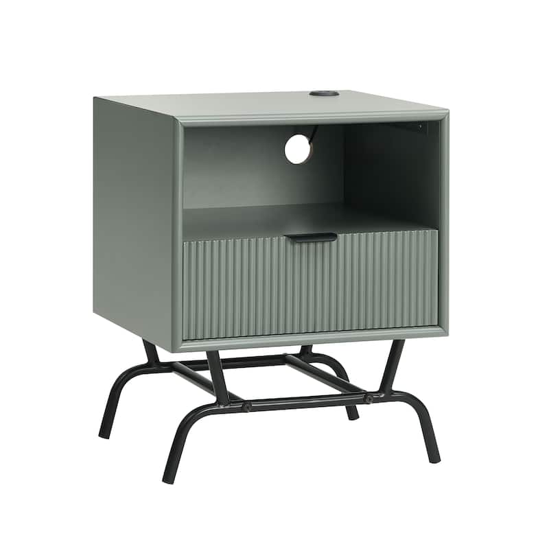 DH BASIC Modern 18-inch 1-Drawer Coffee Table with USB Ports by Denhour